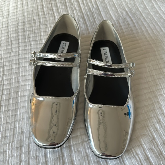 Silver Maryjane Ballet Flats - Picture 3 of 5